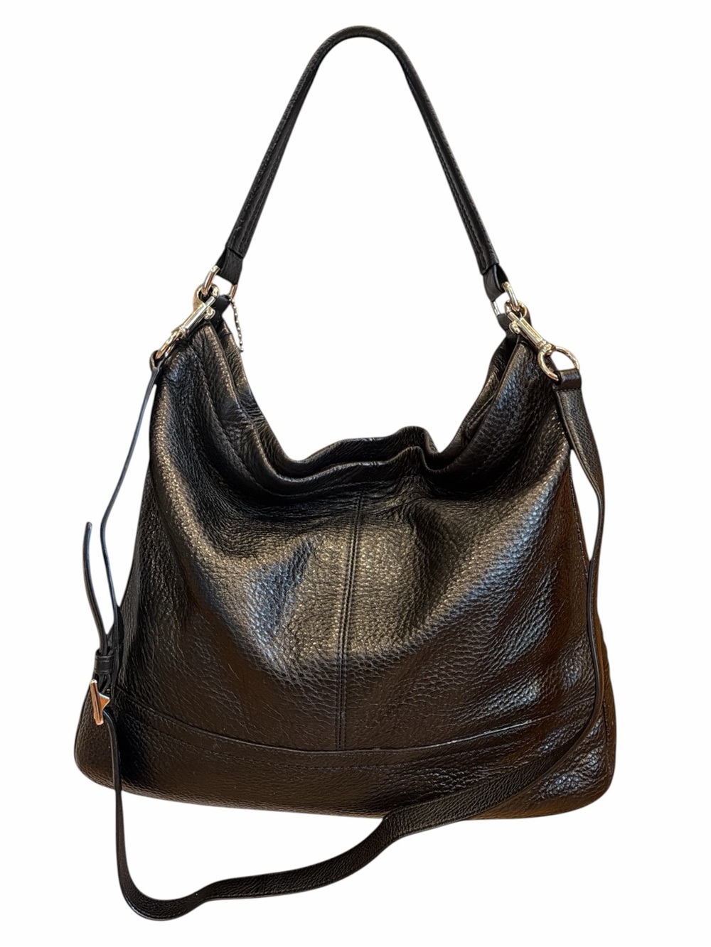 Vintage Coach Y2K Black Pebbled Leather Hobo Bag Large Slouchy Quiet Luxury - Picture 8 of 11